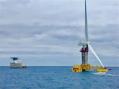 西班牙的第一艘海上風力發電機已經在加那利海洋平臺的水域