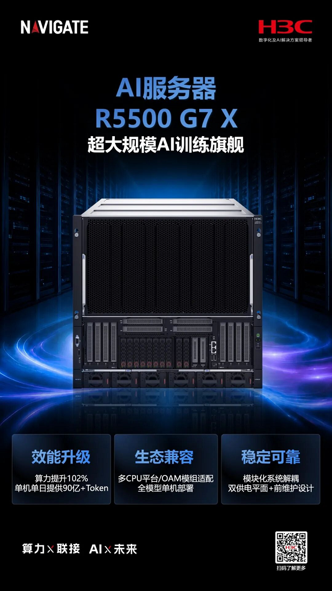 智算雙擎 新華三發(fā)布AI訓(xùn)推旗艦服務(wù)器新品